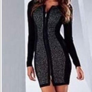 Venus silver and black zip sweater dress